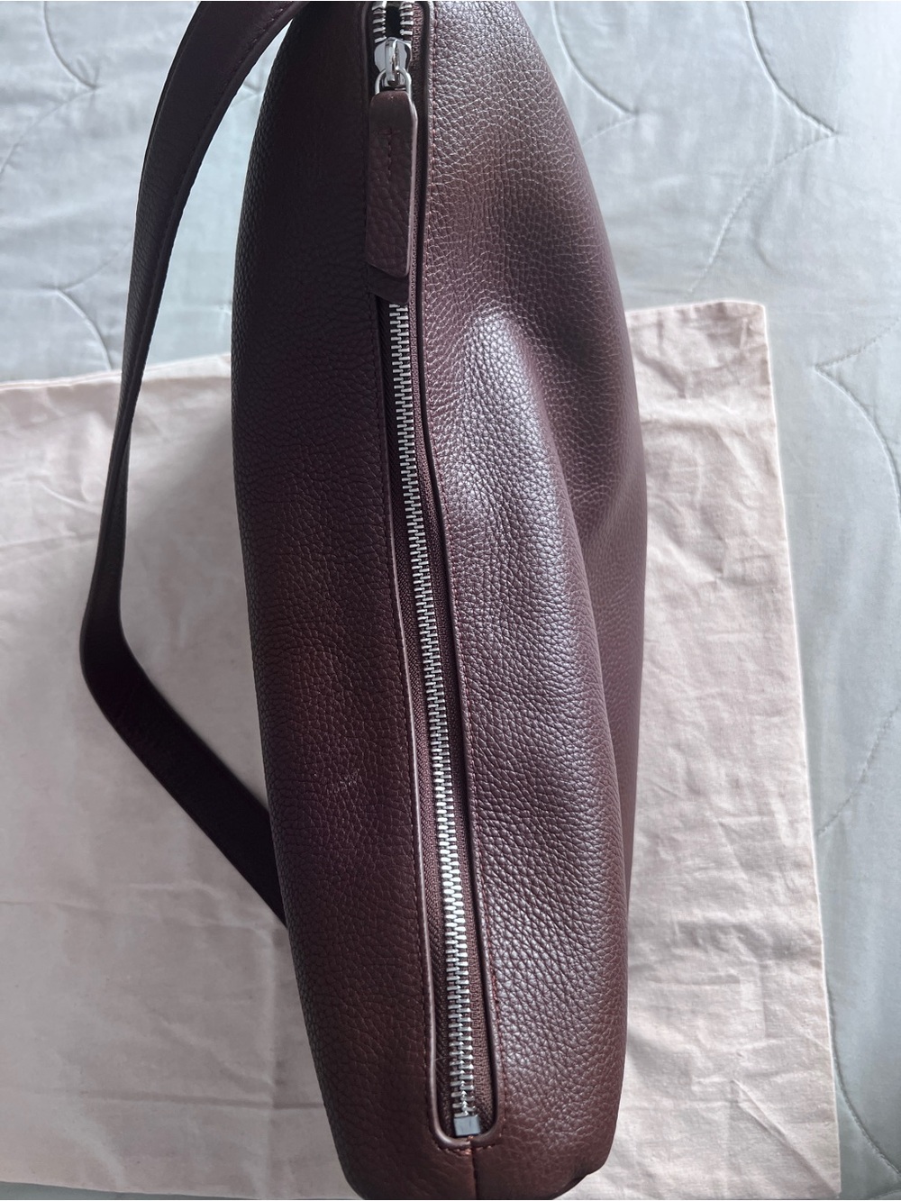The Horse Plum Leather Shoulder Bag with Silver Hardware - Picture 7 of 12